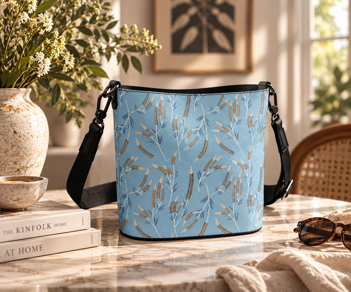 Penzance Large Leather Bucket Tote | Sage Herbarium - 03